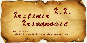Krstimir Krsmanović vizit kartica